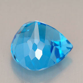 Topaze bleue naturelle en forme de poire, 12,17 ct, VVS