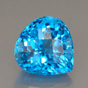 Topaze bleue naturelle en forme de poire, 12,38 ct, VVS
