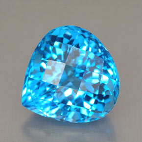 Topaze bleue naturelle en forme de poire, 12,38 ct, VVS