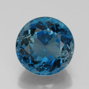 Topaze bleue naturelle coupe roude, 5,84 ct, VVS-VS