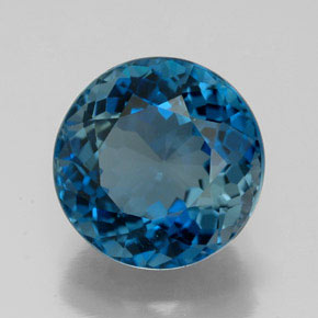 Topaze bleue naturelle coupe roude, 5,84 ct, VVS-VS