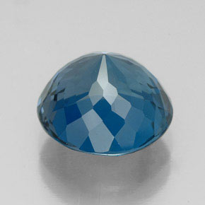 Topaze bleue naturelle coupe roude, 5,84 ct, VVS-VS