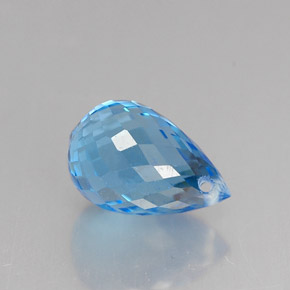 Topaze bleue naturelle briolette, 2,17 ct, VVS