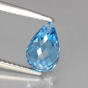 Topaze bleue naturelle briolette, 2,17 ct, VVS