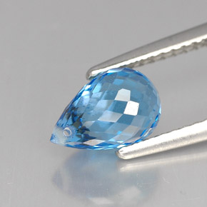 Topaze bleue naturelle briolette, 2,17 ct, VVS