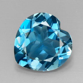 Topaze bleue naturelle forme de coeur, 8,02 ct, VVS