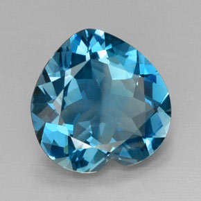 Topaze bleue naturelle forme de coeur, 8,02 ct, VVS