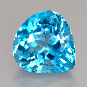 Topaze bleue naturelle en forme de poire, 7,44 ct, IF