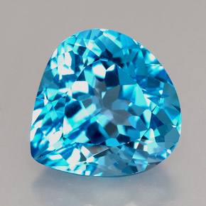 Topaze bleue naturelle en forme de poire, 7,44 ct, IF