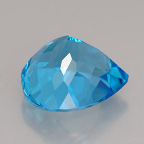 Topaze bleue naturelle en forme de poire, 7,44 ct, IF