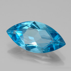 Topaze bleue naturelle marquise, 5,68 ct, VVS-VS
