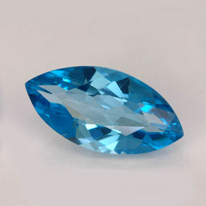 Topaze bleue naturelle marquise, 6,26 ct, VVS