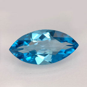 Topaze bleue naturelle marquise, 6,26 ct, VVS