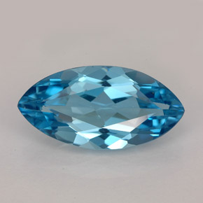 Topaze bleue naturelle marquise, 6,65 ct, VVS