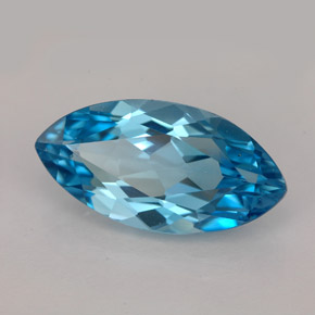 Topaze bleue naturelle marquise, 6,65 ct, VVS