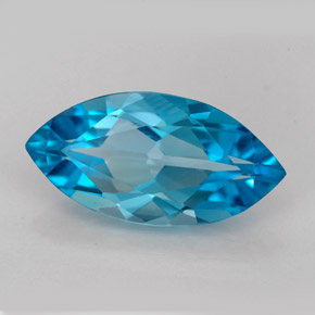 Topaze bleue naturelle marquise, 6,31 ct, IF