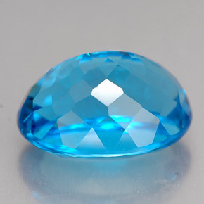 Topaze bleue naturelle coupe ovale, 10,20 ct, VVS