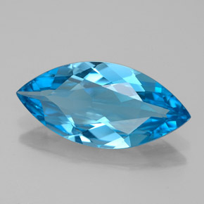 Topaze bleue naturelle marquise, 5,13 ct, VVS