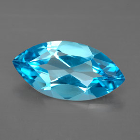 Topaze bleue naturelle marquise, 5,75 ct, VVS