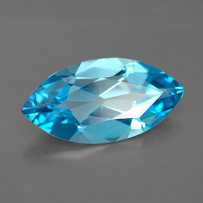 Topaze bleue naturelle marquise, 5,75 ct, VVS