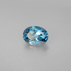 Topaze bleue naturelle coupe ovale, 1,52 ct, VVS