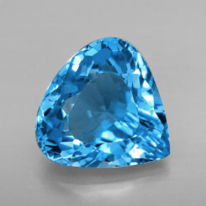 Topaze bleue naturelle en forme de poire, 7,50 ct, VVS