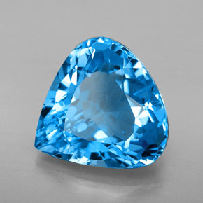 Topaze bleue naturelle en forme de poire, 7,50 ct, VVS