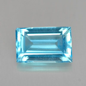 Topaze bleue naturelle baguette, 2,41 ct, VVS-VS