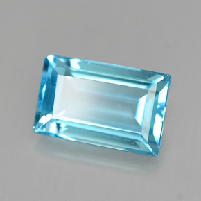 Topaze bleue naturelle baguette, 2,41 ct, VVS-VS