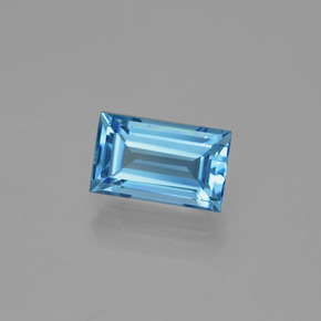 Topaze bleue naturelle baguette, 1,96 ct, VVS-VS