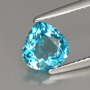 Topaze bleue naturelle en forme de poire, 1,54 ct, VVS-VS