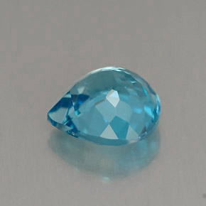Topaze bleue naturelle en forme de poire, 1,54 ct, VVS-VS
