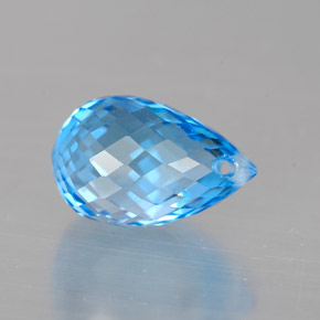 Topaze bleue naturelle briolette, 2,16 ct, VVS