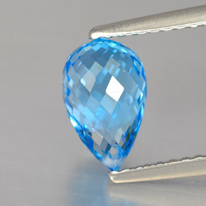 Topaze bleue naturelle briolette, 2,16 ct, VVS