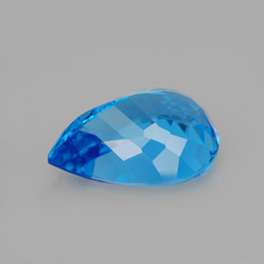 Topaze bleue naturelle en forme de poire, 9,62 ct, VVS