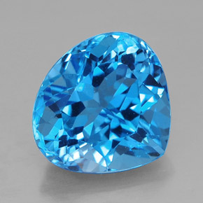 Topaze bleue naturelle en forme de poire, 8,71 ct, VVS-VS