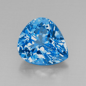 Topaze bleue naturelle en forme de poire, 8,22 ct, VVS-VS