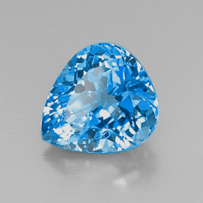 Topaze bleue naturelle en forme de poire, 8,22 ct, VVS-VS