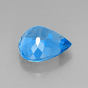 Topaze bleue naturelle en forme de poire, 8,22 ct, VVS-VS