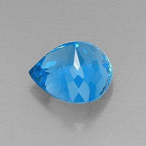Topaze bleue naturelle en forme de poire, 8,09 ct, VVS-VS