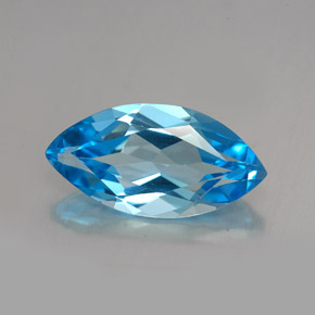 Topaze bleue naturelle marquise, 6,83 ct, VVS-VS
