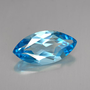 Topaze bleue naturelle marquise, 6,83 ct, VVS-VS