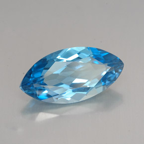 Topaze bleue naturelle marquise, 6,80 ct, VVS-VS