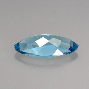 Topaze bleue naturelle marquise, 6,80 ct, VVS-VS