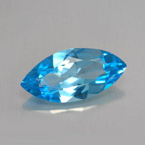 Topaze bleue naturelle marquise, 5,94 ct, VVS-VS