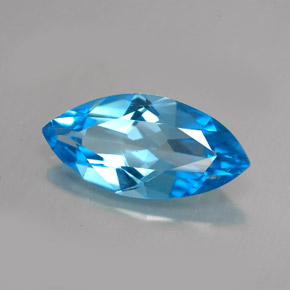 Topaze bleue naturelle marquise, 5,94 ct, VVS-VS