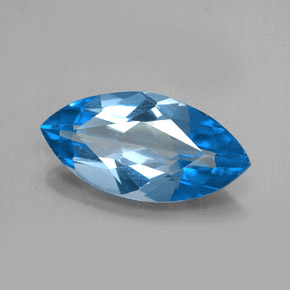 Topaze bleue naturelle marquise, 6,35 ct, VVS-VS