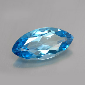 Topaze bleue naturelle marquise, 6,75 ct, VVS
