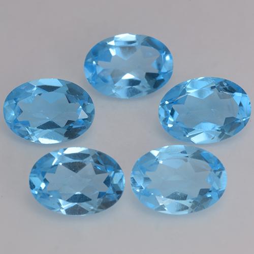 Achetez naturel 4,08ct bleue topaze gems, coupe ovale, en provenance brésil chez gemselect. en stock, livraison internationale!