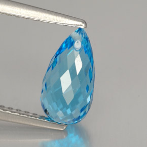 Topaze bleue naturelle briolette, 2,40 ct, VVS